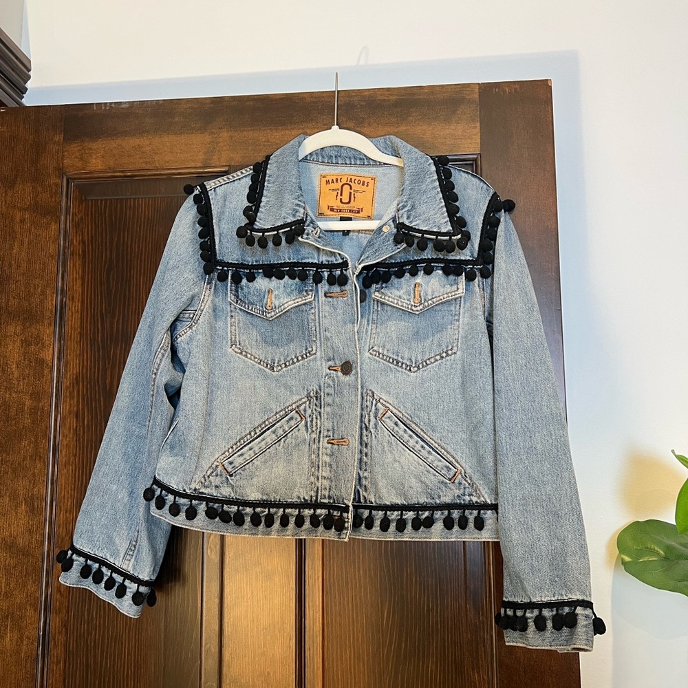 Marc Jacobs Jean Jacket Pom-Pom Trim